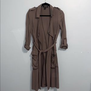 grey belted cardigan